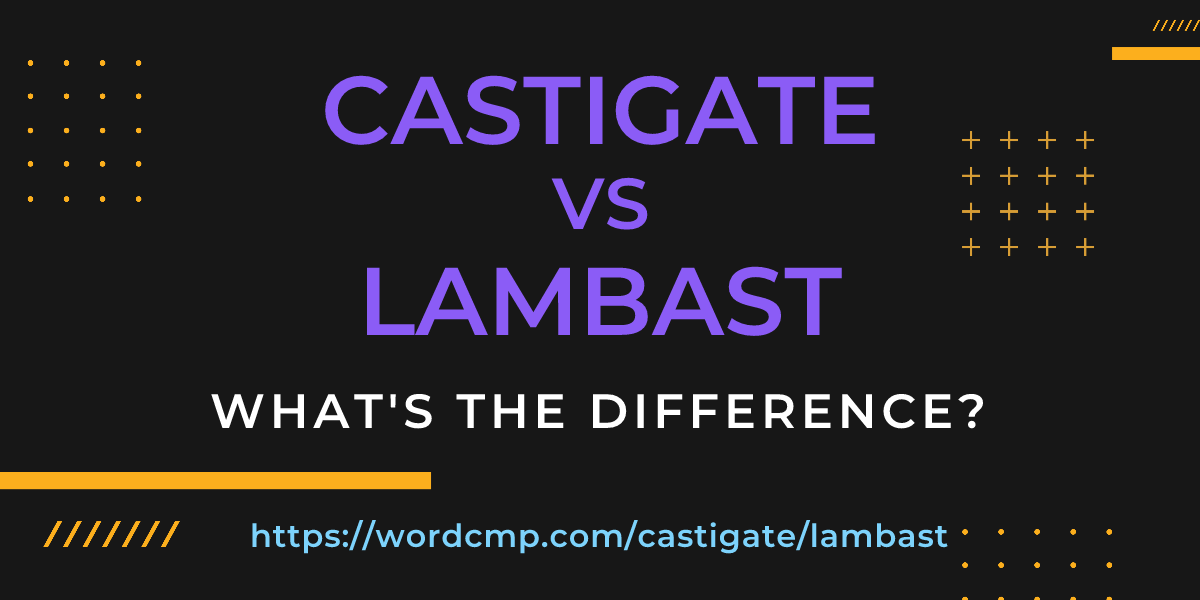 Difference between castigate and lambast