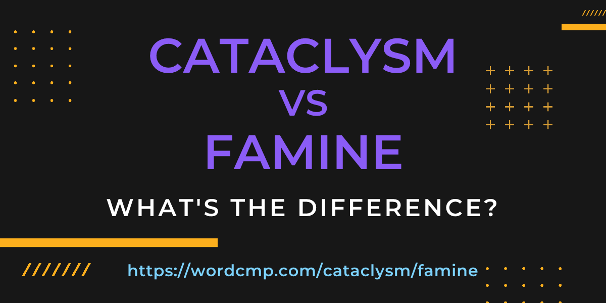 Difference between cataclysm and famine