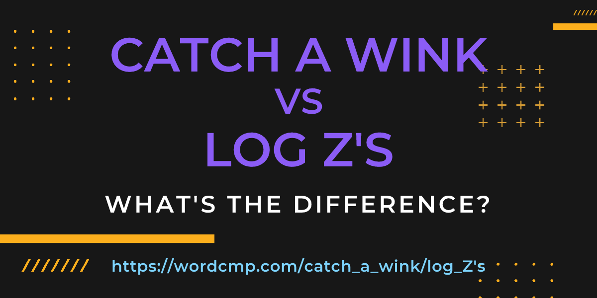Difference between catch a wink and log Z's