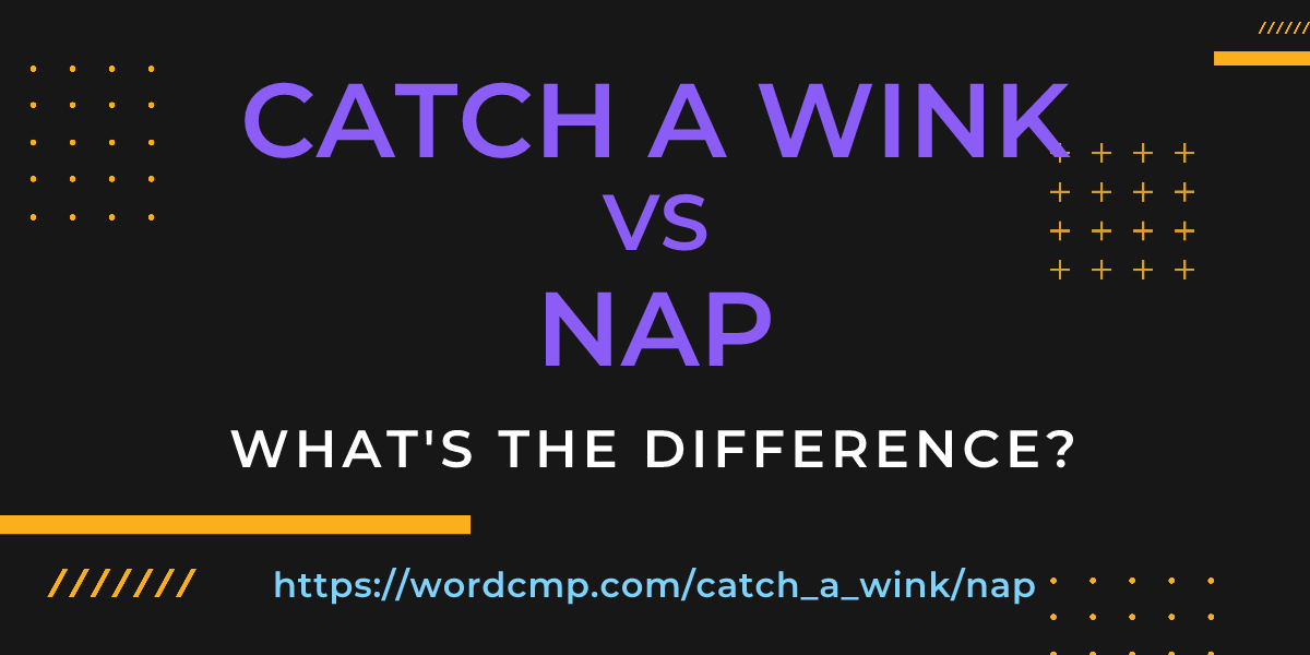 Difference between catch a wink and nap