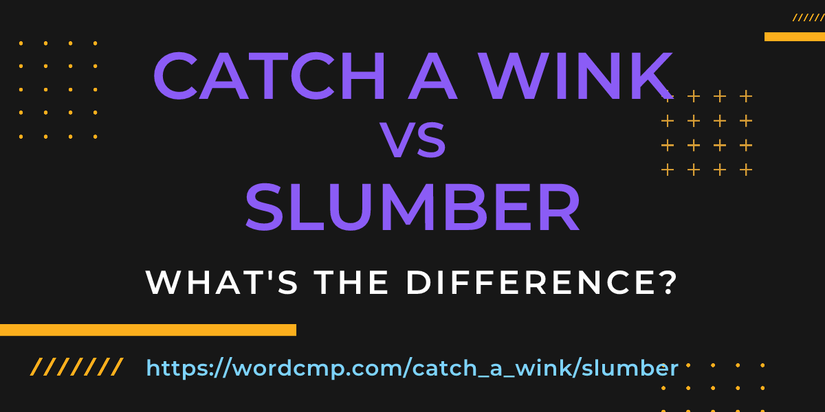 Difference between catch a wink and slumber