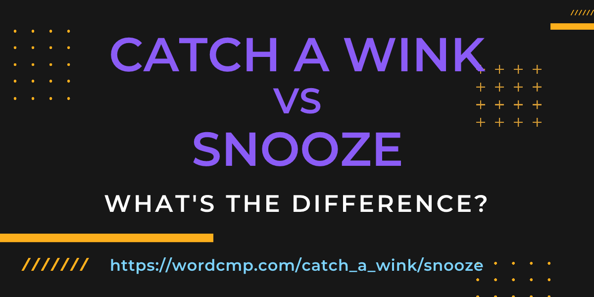 Difference between catch a wink and snooze