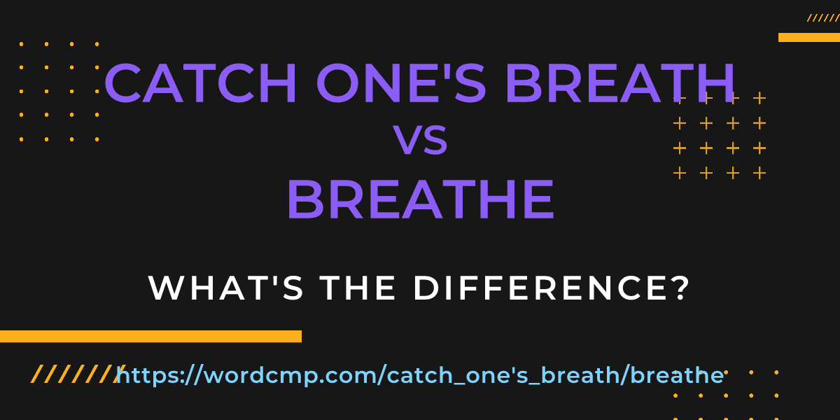 Difference between catch one's breath and breathe