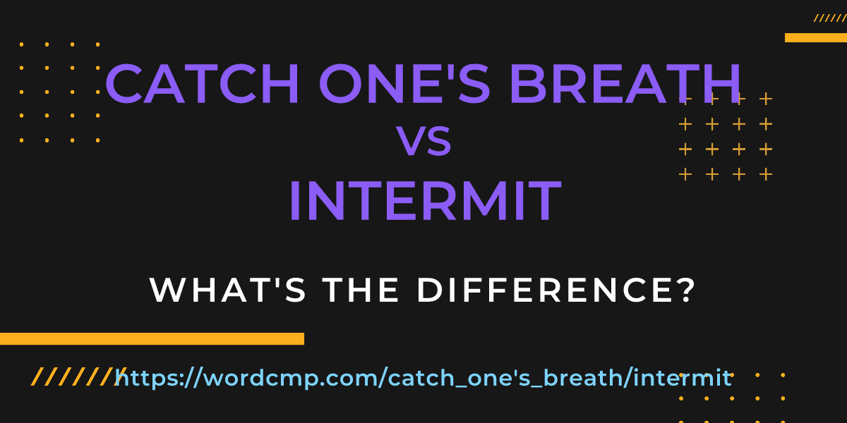 Difference between catch one's breath and intermit