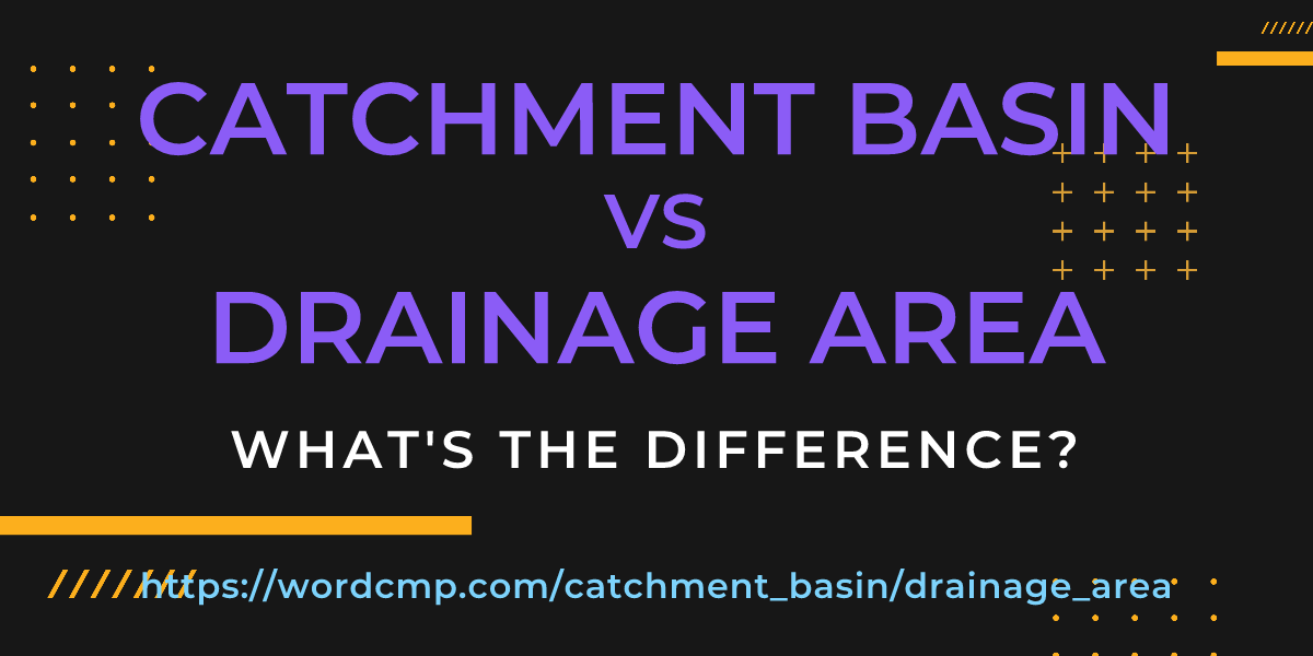 Difference between catchment basin and drainage area