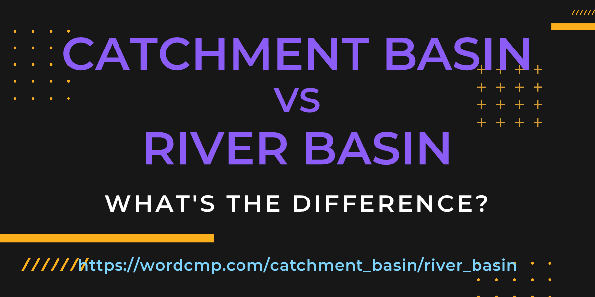 Difference between catchment basin and river basin