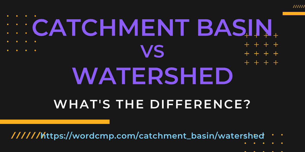 Difference between catchment basin and watershed