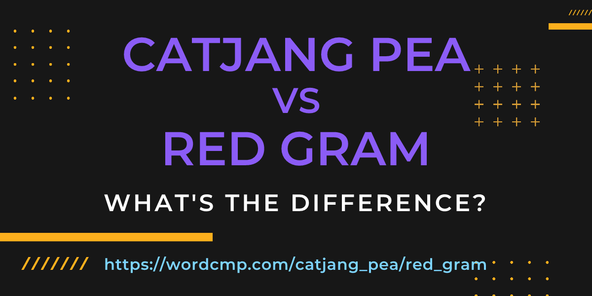 Difference between catjang pea and red gram