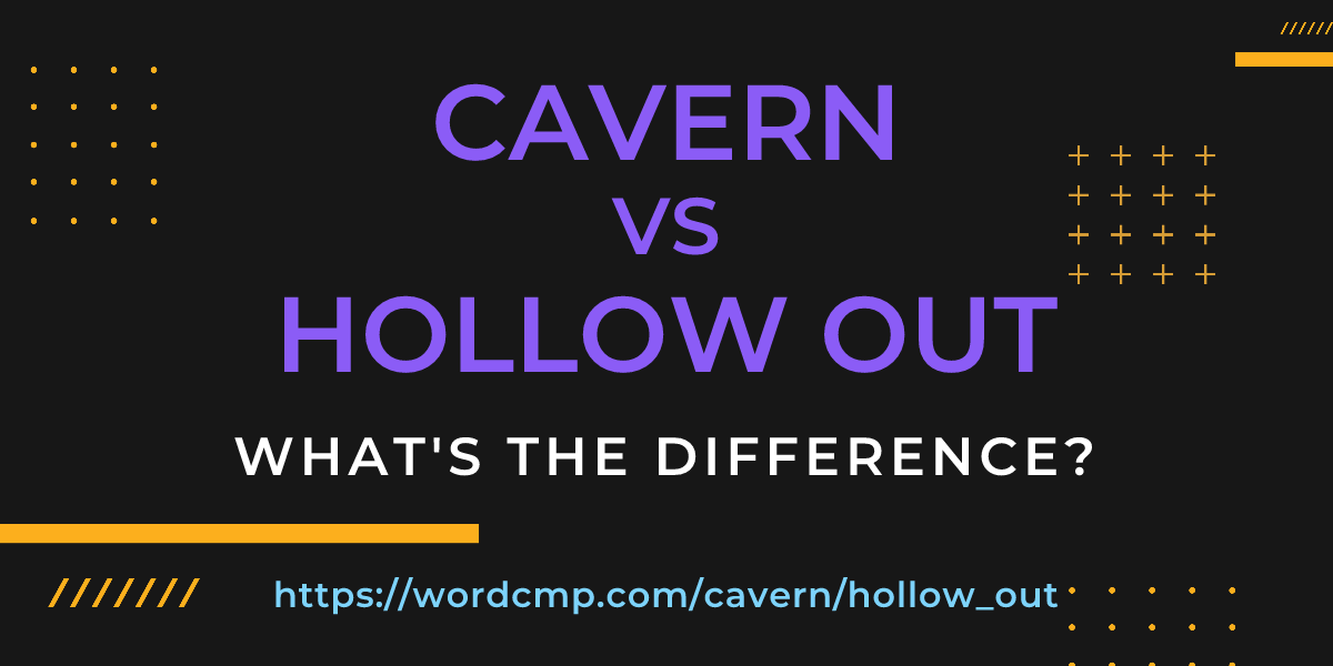 Difference between cavern and hollow out