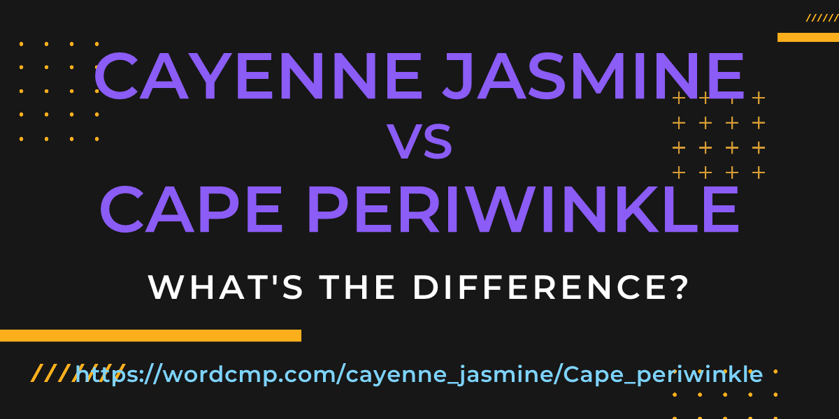 Difference between cayenne jasmine and Cape periwinkle