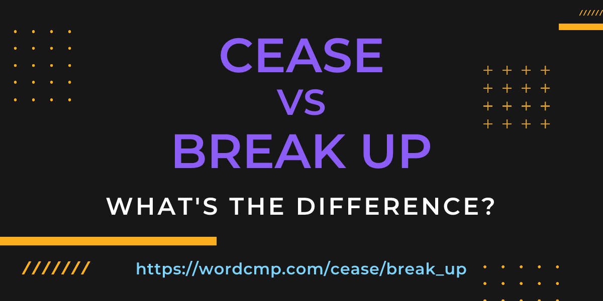 Difference between cease and break up