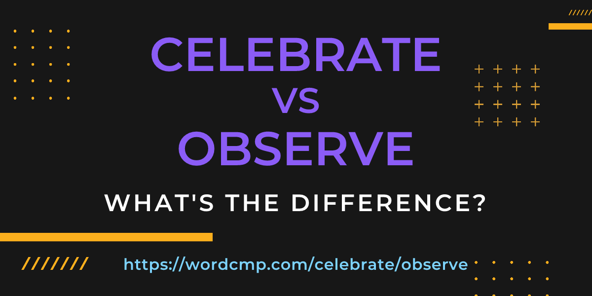 Difference between celebrate and observe