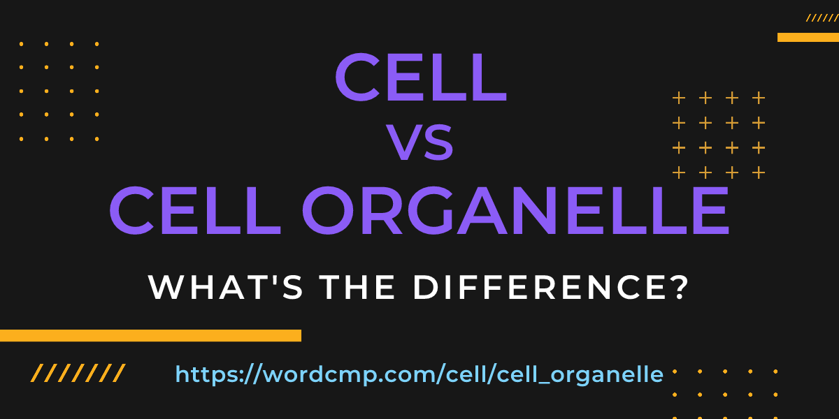 Difference between cell and cell organelle