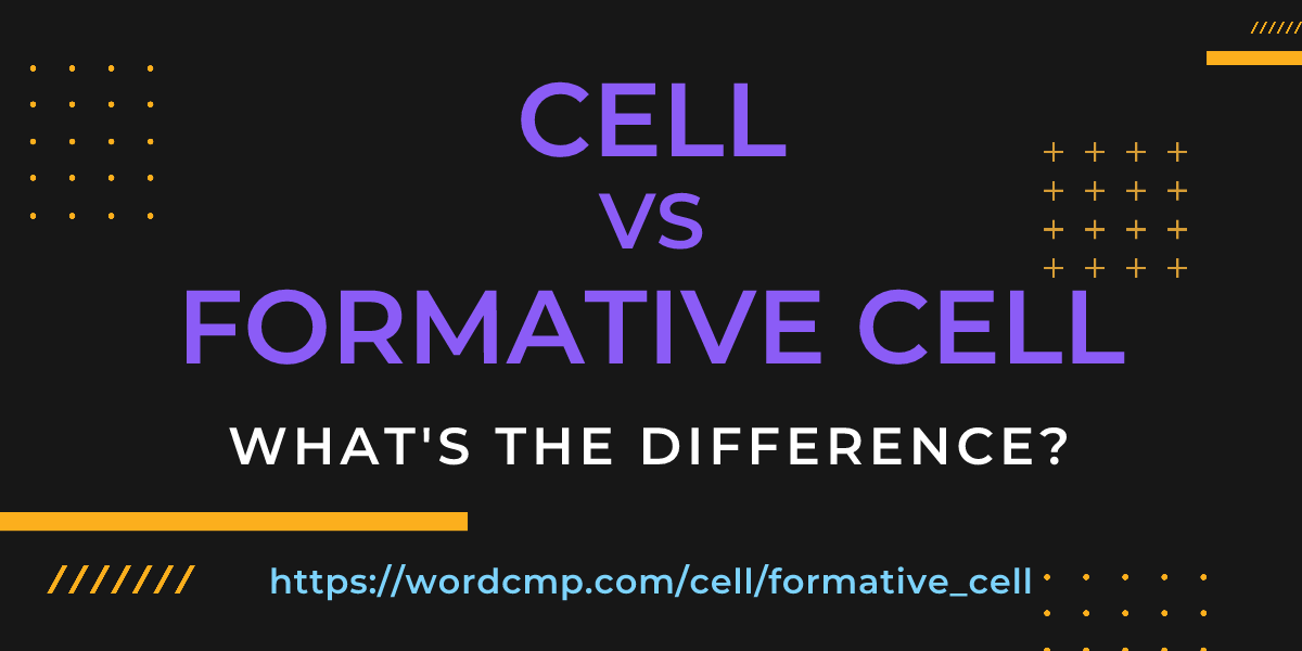 Difference between cell and formative cell