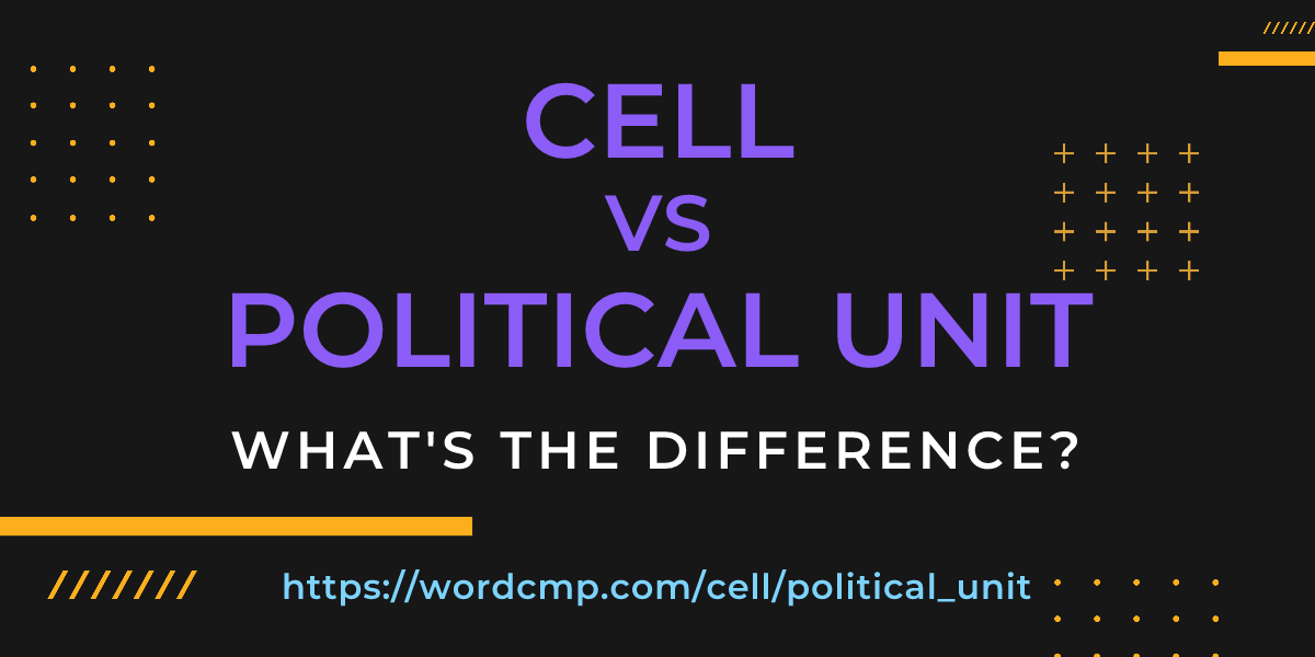 Difference between cell and political unit