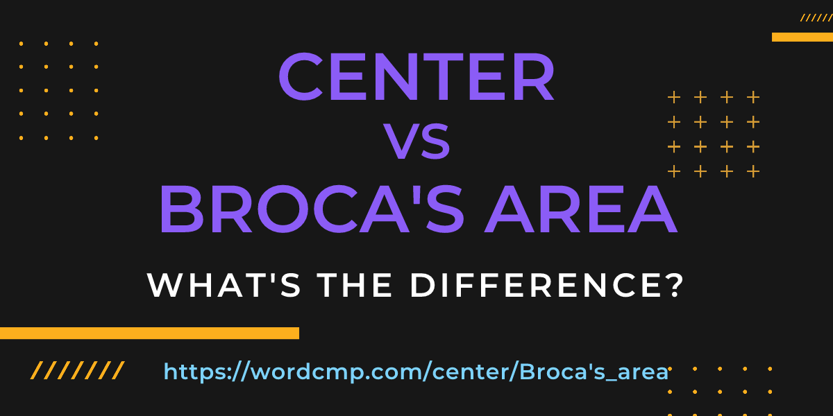 Difference between center and Broca's area