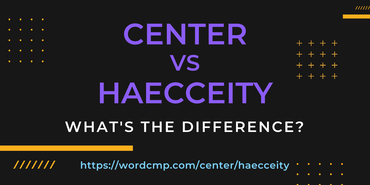 Difference between center and haecceity