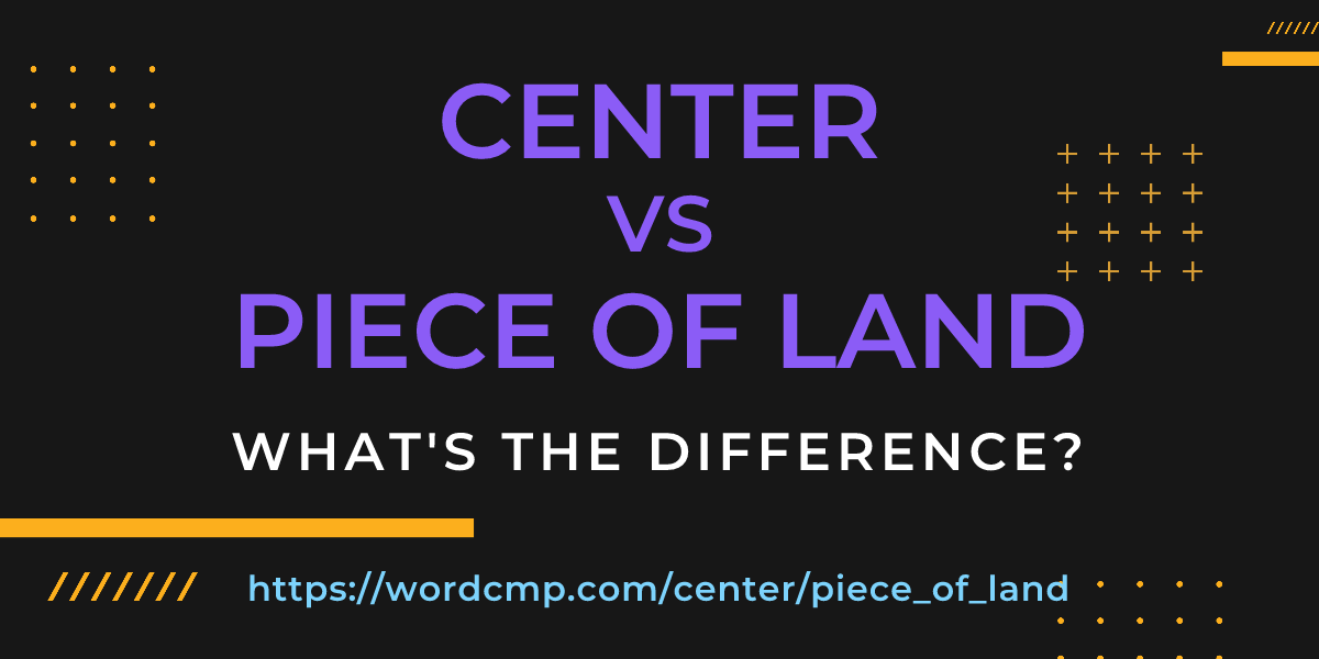 Difference between center and piece of land