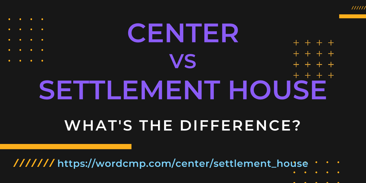 Difference between center and settlement house