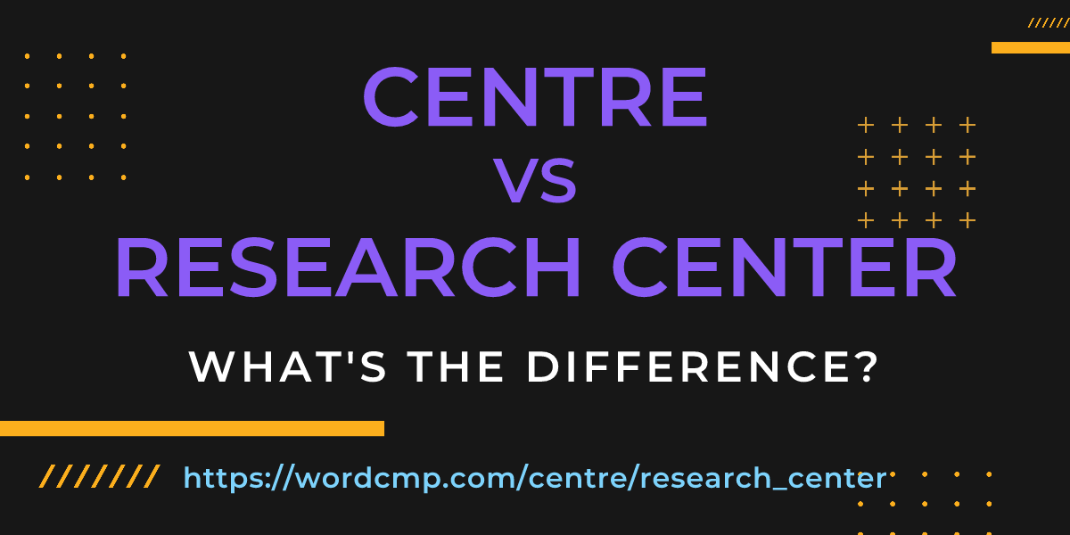 Difference between centre and research center
