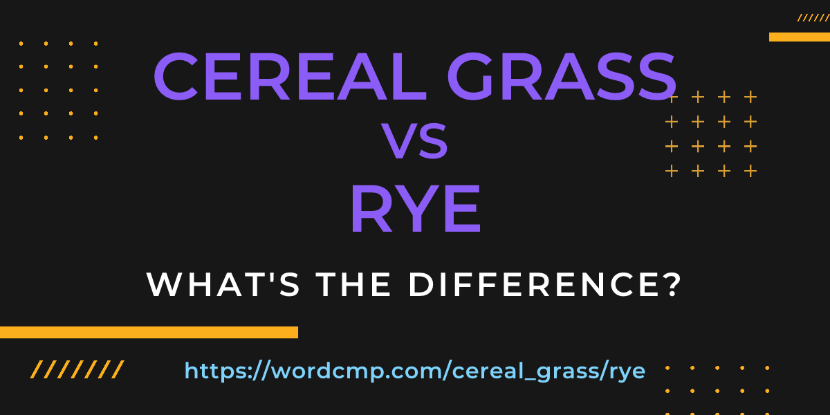 Difference between cereal grass and rye