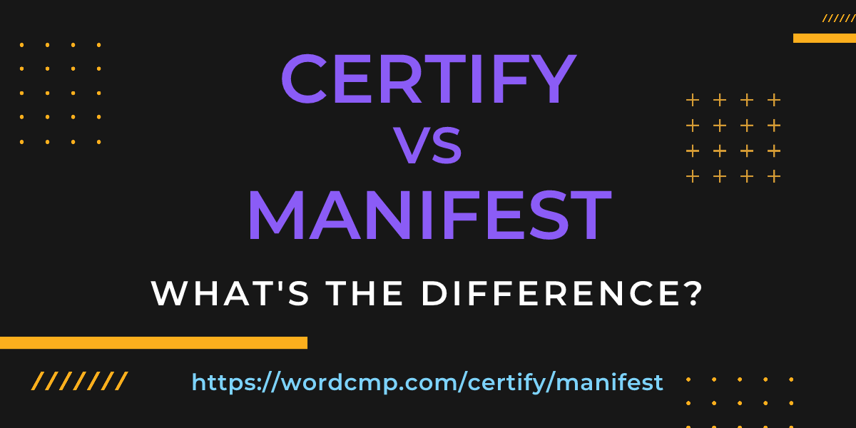 Difference between certify and manifest