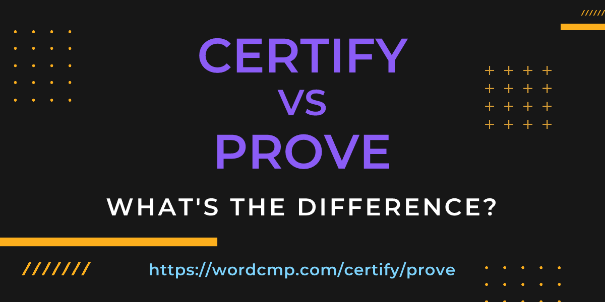 Difference between certify and prove