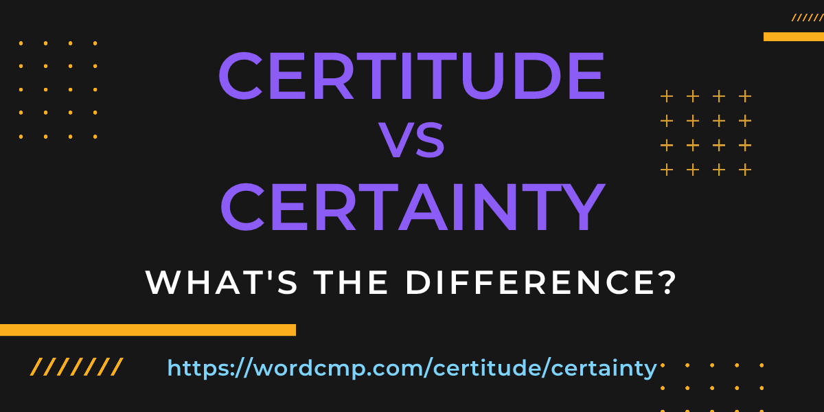 Difference between certitude and certainty