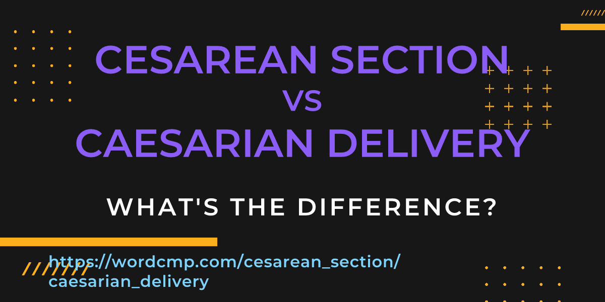 Difference between cesarean section and caesarian delivery