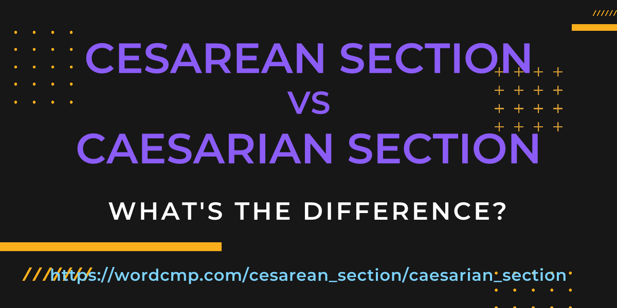 Difference between cesarean section and caesarian section