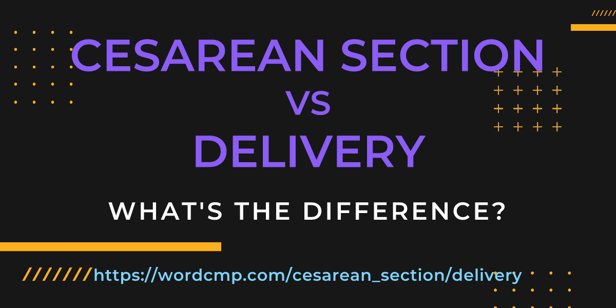Difference between cesarean section and delivery