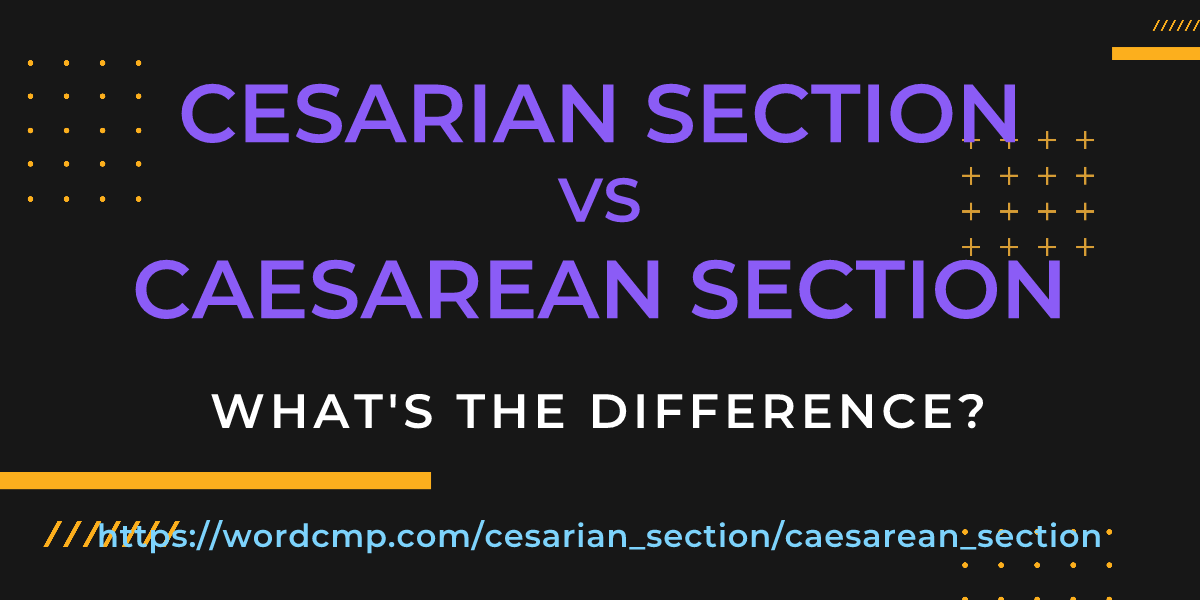 Difference between cesarian section and caesarean section