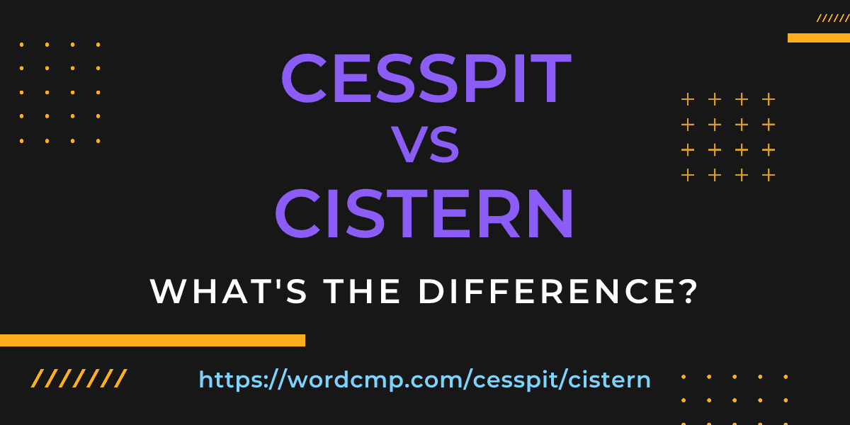 Difference between cesspit and cistern