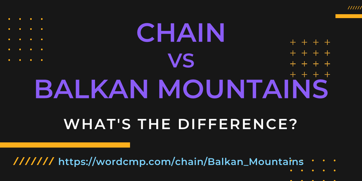 Difference between chain and Balkan Mountains