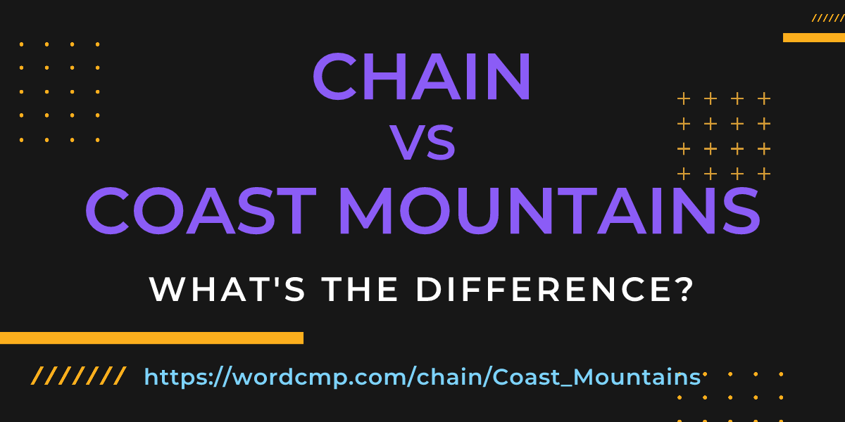 Difference between chain and Coast Mountains