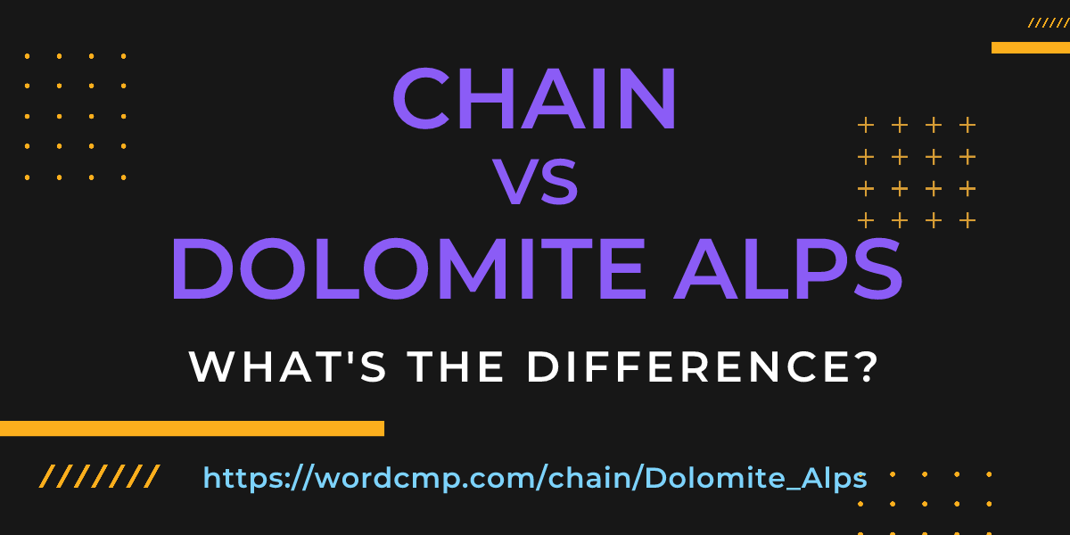 Difference between chain and Dolomite Alps
