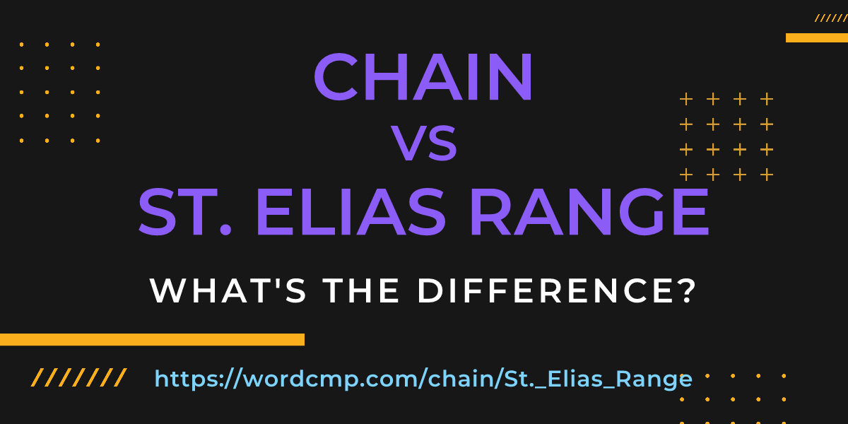 Difference between chain and St. Elias Range