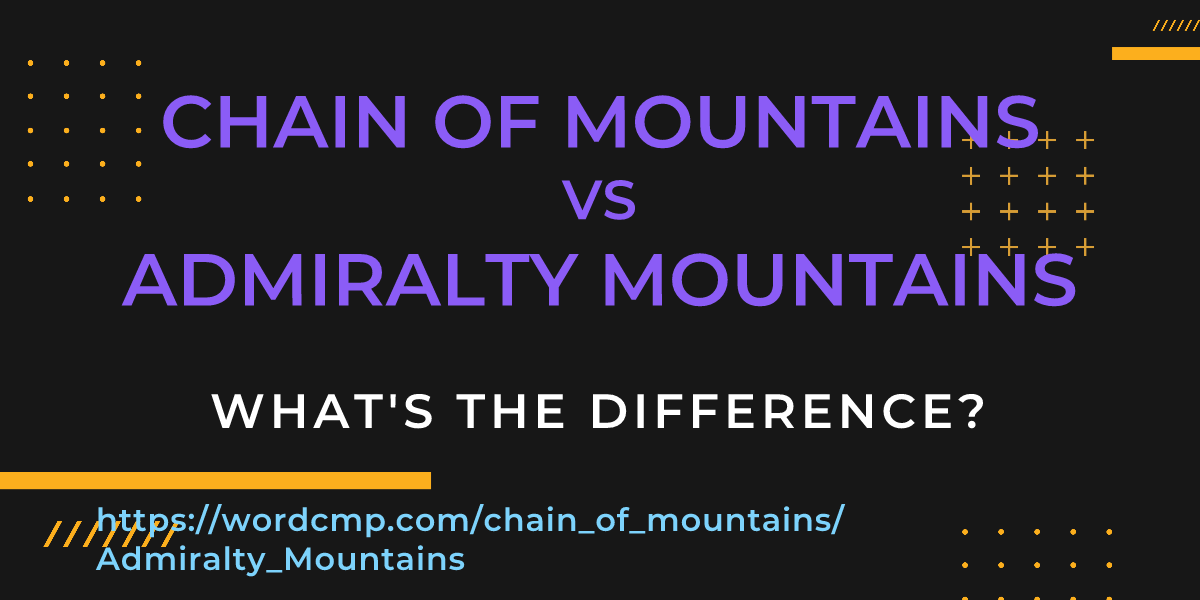 Difference between chain of mountains and Admiralty Mountains