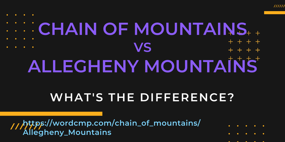 Difference between chain of mountains and Allegheny Mountains