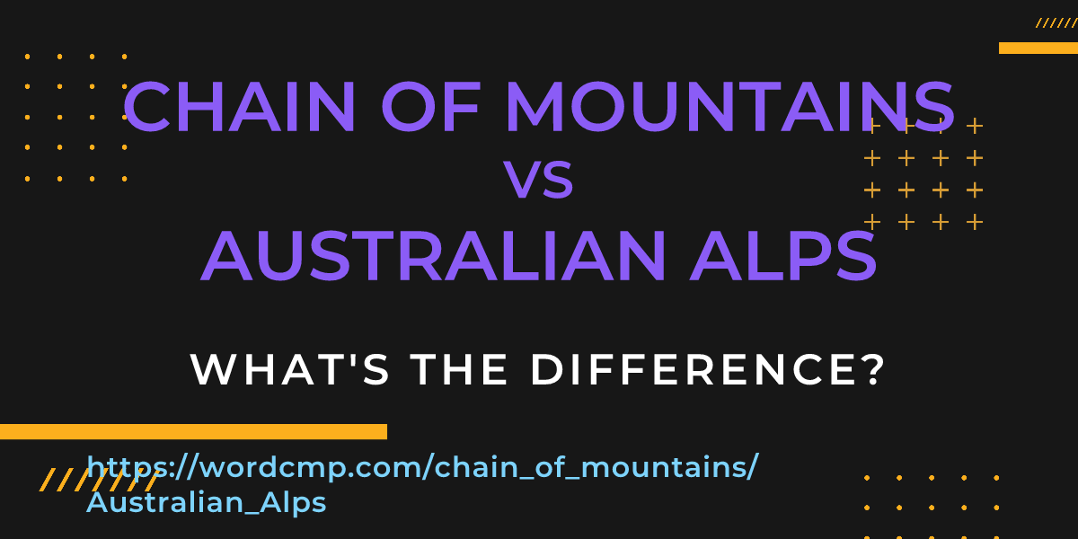 Difference between chain of mountains and Australian Alps