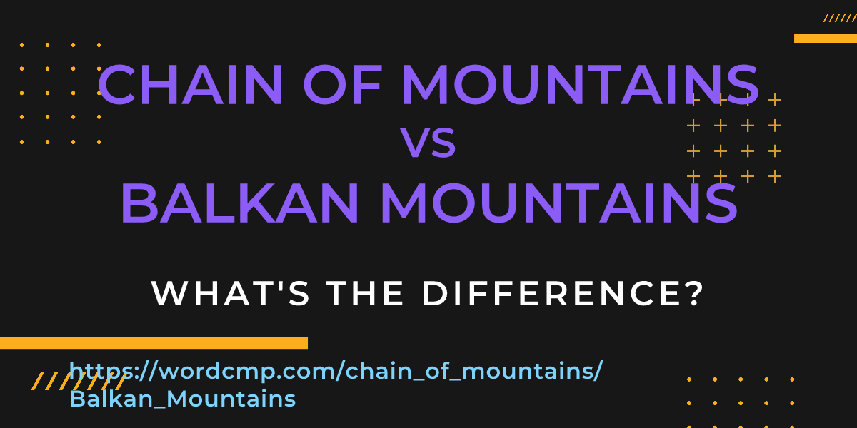 Difference between chain of mountains and Balkan Mountains