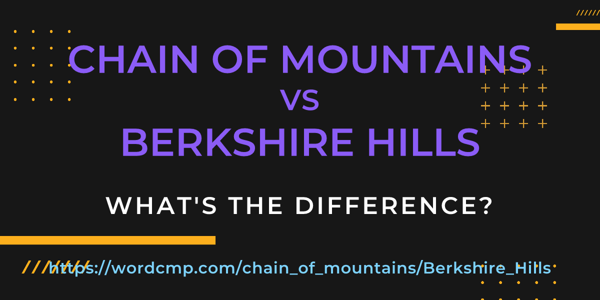 Difference between chain of mountains and Berkshire Hills