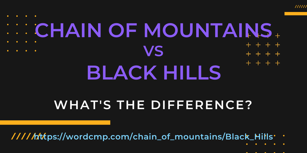 Difference between chain of mountains and Black Hills