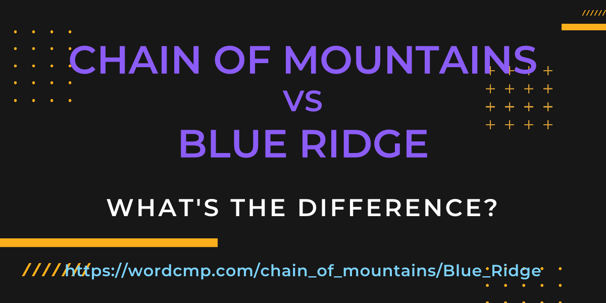 Difference between chain of mountains and Blue Ridge