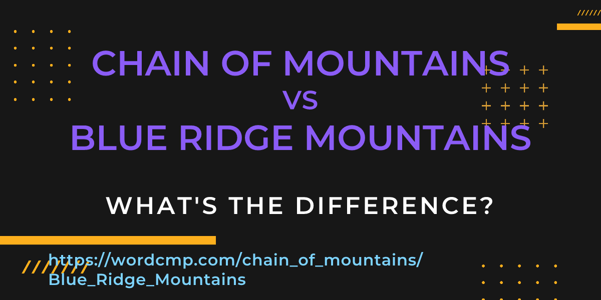Difference between chain of mountains and Blue Ridge Mountains