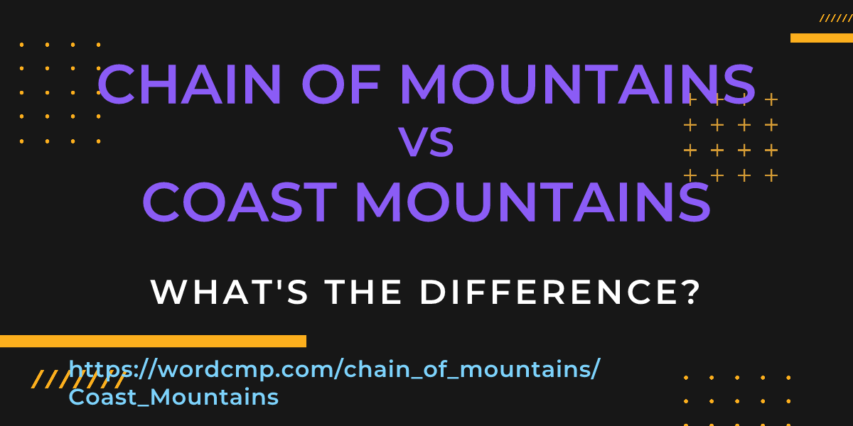 Difference between chain of mountains and Coast Mountains