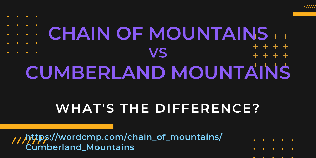 Difference between chain of mountains and Cumberland Mountains