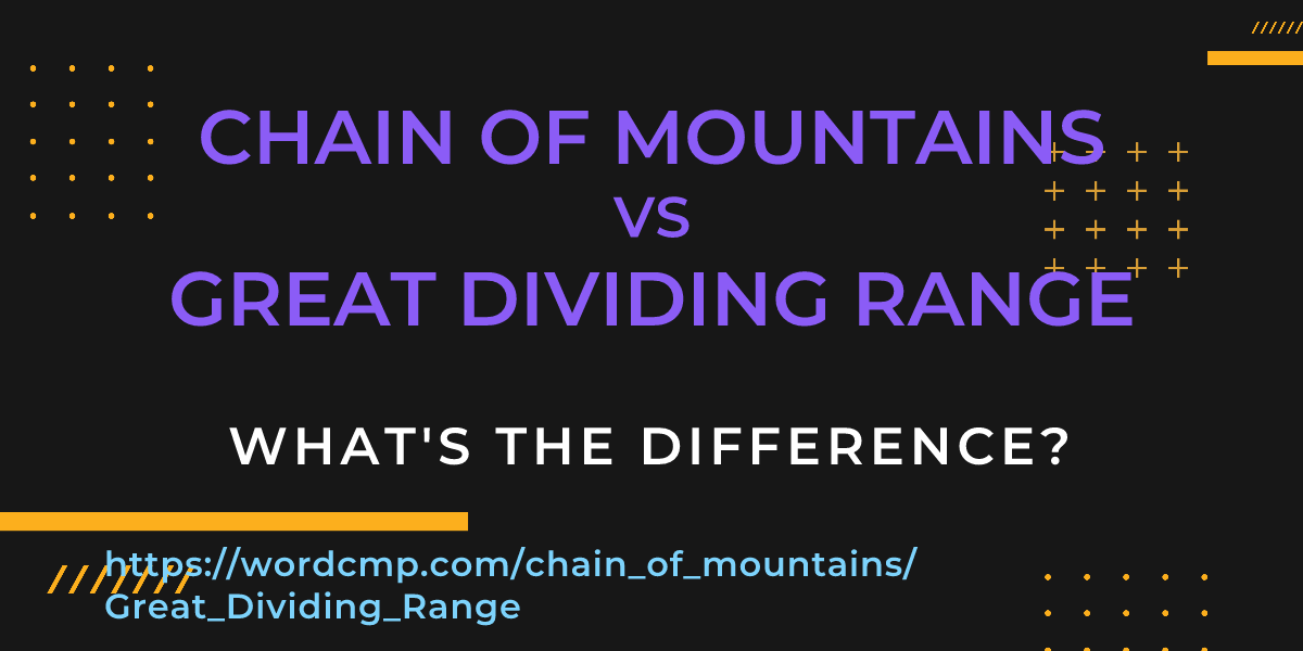 Difference between chain of mountains and Great Dividing Range