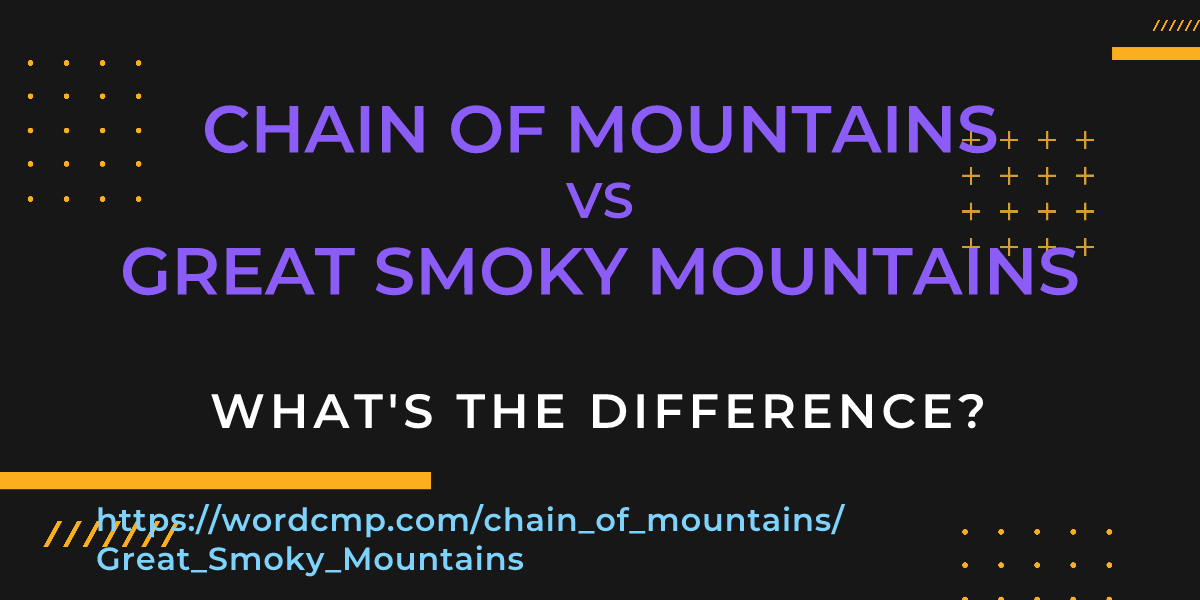 Difference between chain of mountains and Great Smoky Mountains