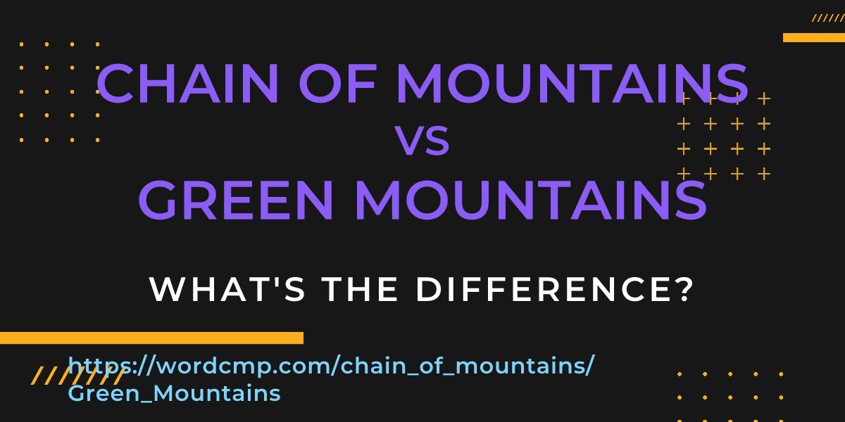 Difference between chain of mountains and Green Mountains